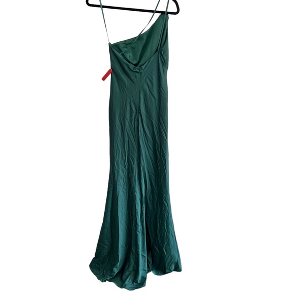 Ieena for Mac Duggal One Shoulder Emerald  Green Dress Gown size 4 - Picture 7 of 11